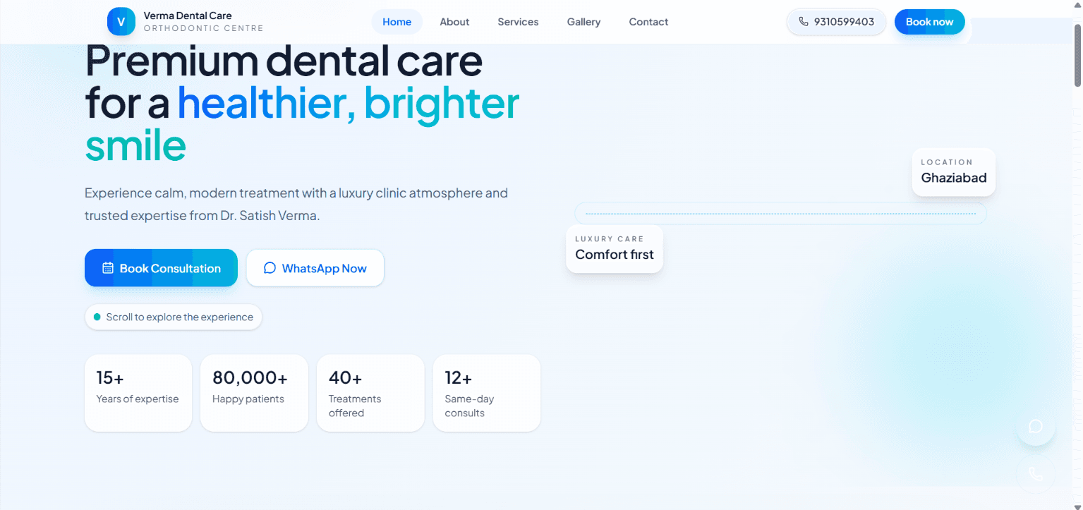 Verma Dental Care project preview